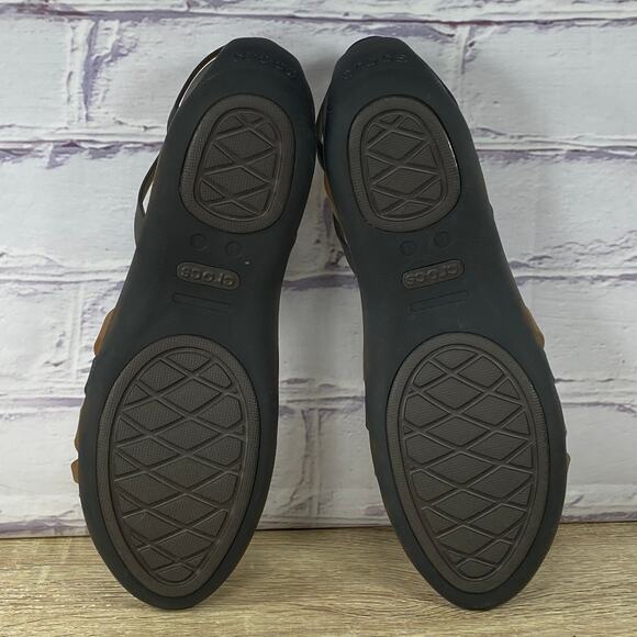 Crocs Isabella Brown Strappy Jelly Sandals Women's Size 10 Comfort Slip On Flats - Picture 7 of 8